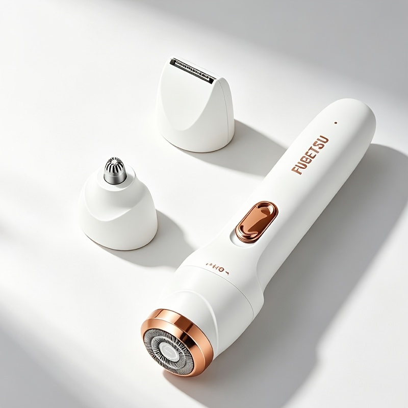 TEMU 3-in-1 Rechargeable Women's Electric Shaver Set, Portable And Rechargeable, Suitable For Face, Nose, Legs, And Underarm, Hair Removal Device