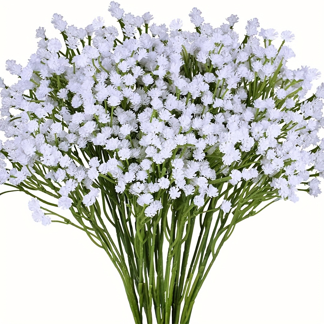 

1500 Flowers Artificial Baby's Breath Bouquet - Plastic Faux Gypsophila For Home Decor, Wedding, Engagement, Christmas, , Easter, Hanukkah, Thanksgiving - Tabletop Floral Arrangement Without Container