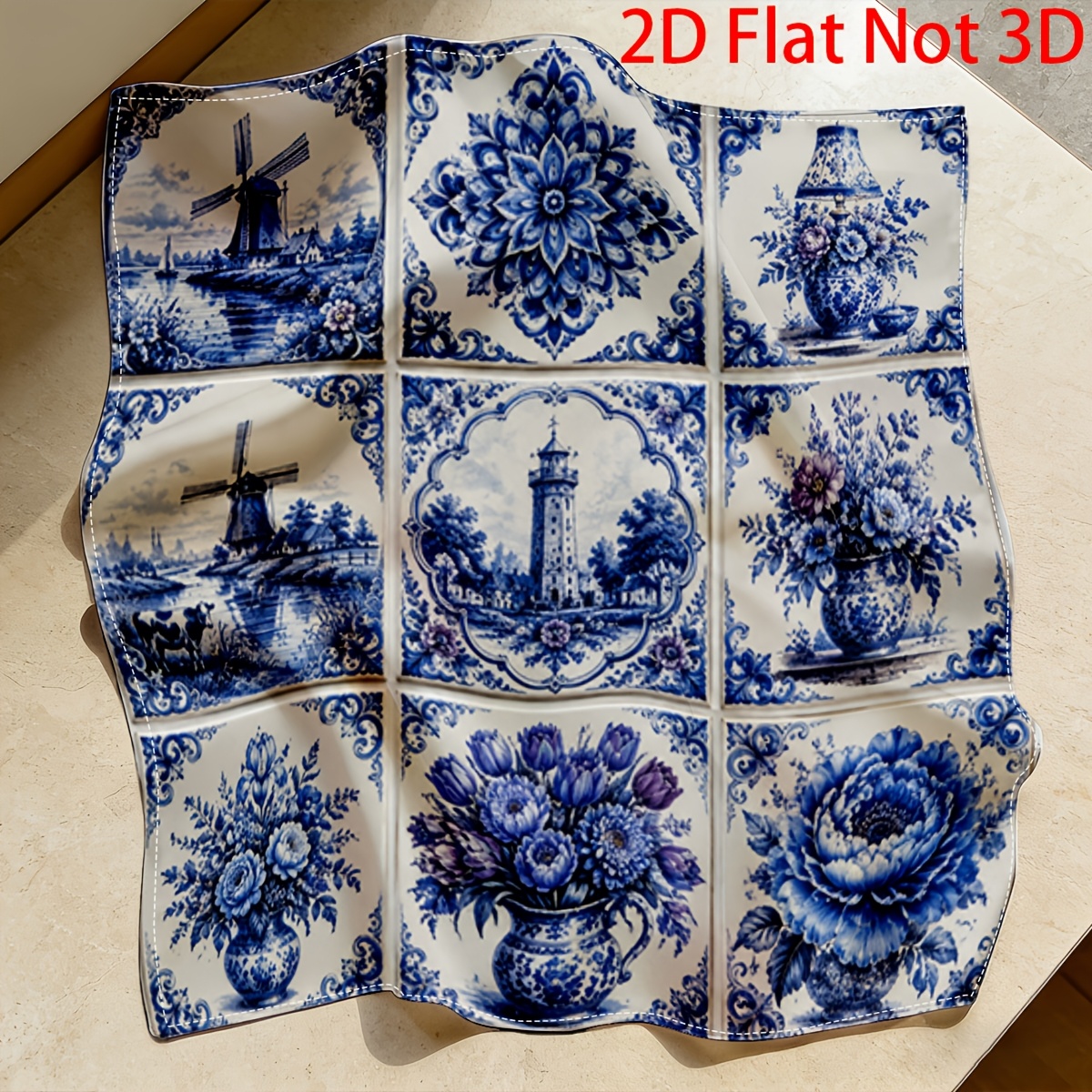 TEMU 2d Flat, 1pc Women's Scarf - Shawl Suitable For Themed Parties, Print Gift, Machine Washable Dutch For Daily Wear, Birthdays & Dutch Outfits,