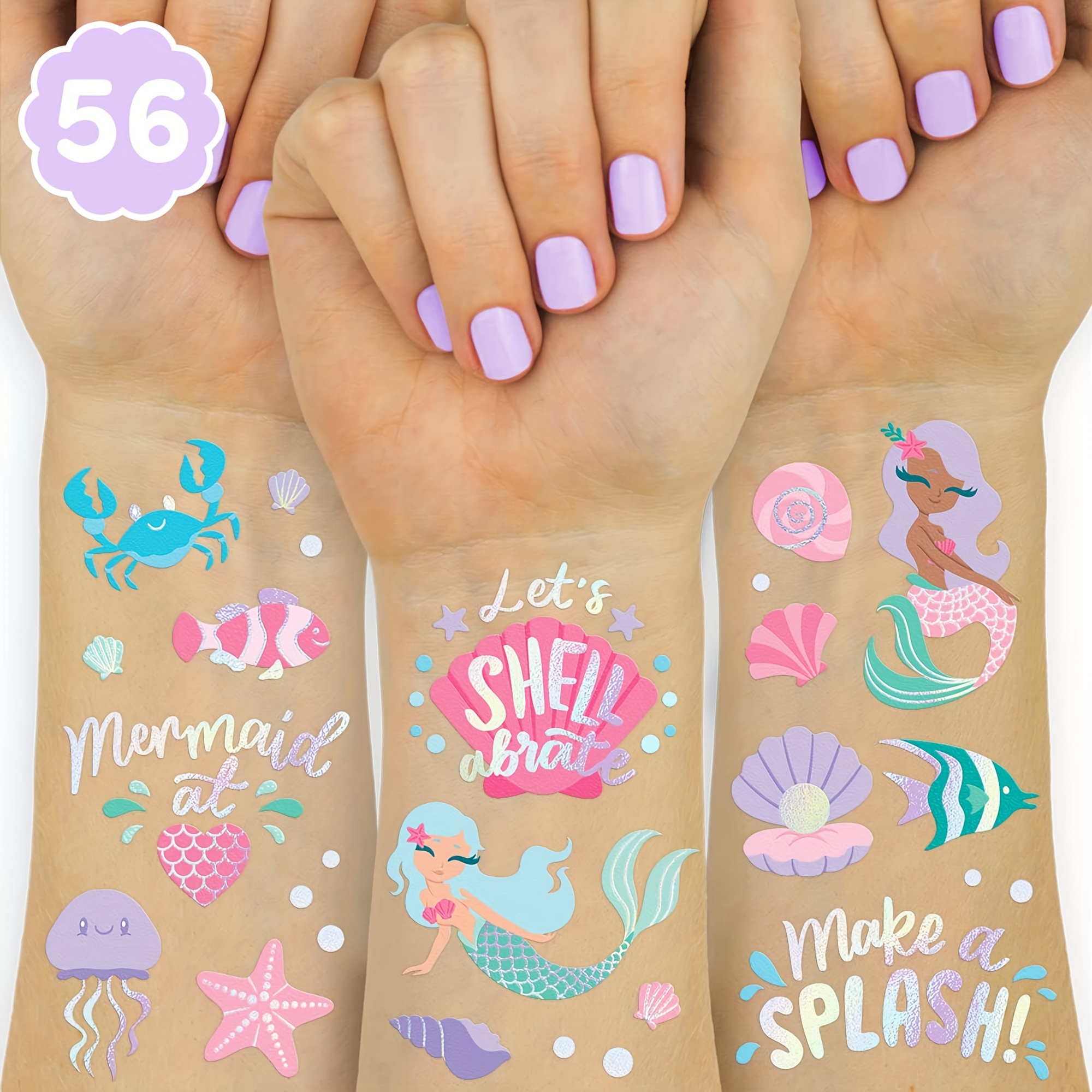 

56 Pieces | A ! Sea Tattoos - And Favors, Decorate Sea Horses, , Shells, , , And Hearts - , To , And Ready In A To Become The Shiniest !