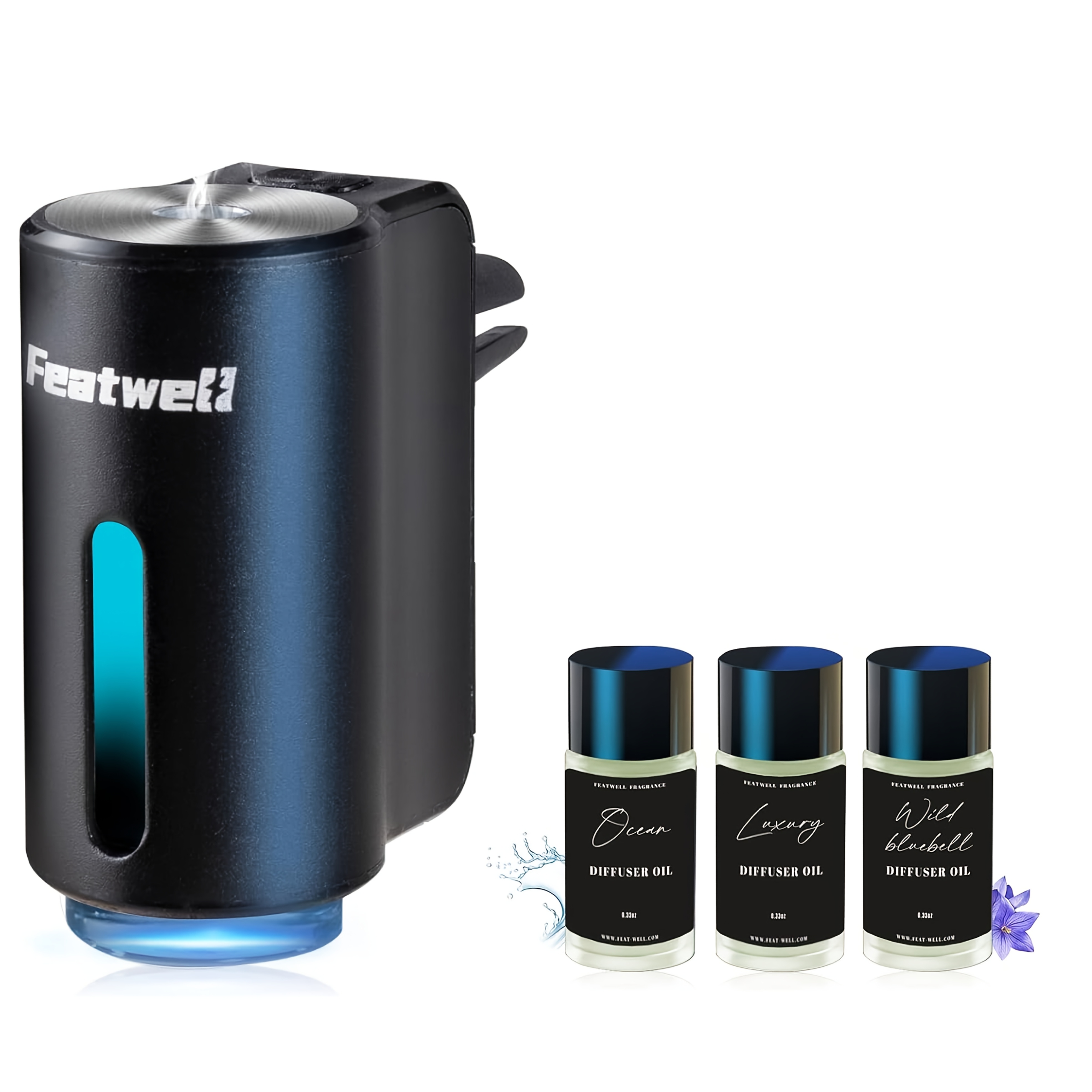 Image of Smart Car Air Fresheners With 3 Adjustable Concentration Scent Levels - 3*10ml Essential Oil Lasts