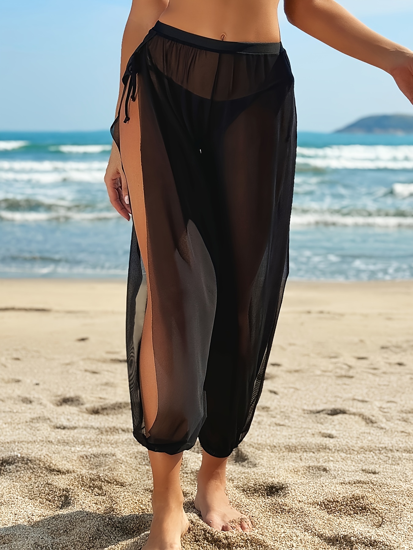 Maternity Swimsuit Coverup Pants Black Swimsuit Cover Up Pants Swim Cover  up Kimono Holiday Sunscreen Clothes