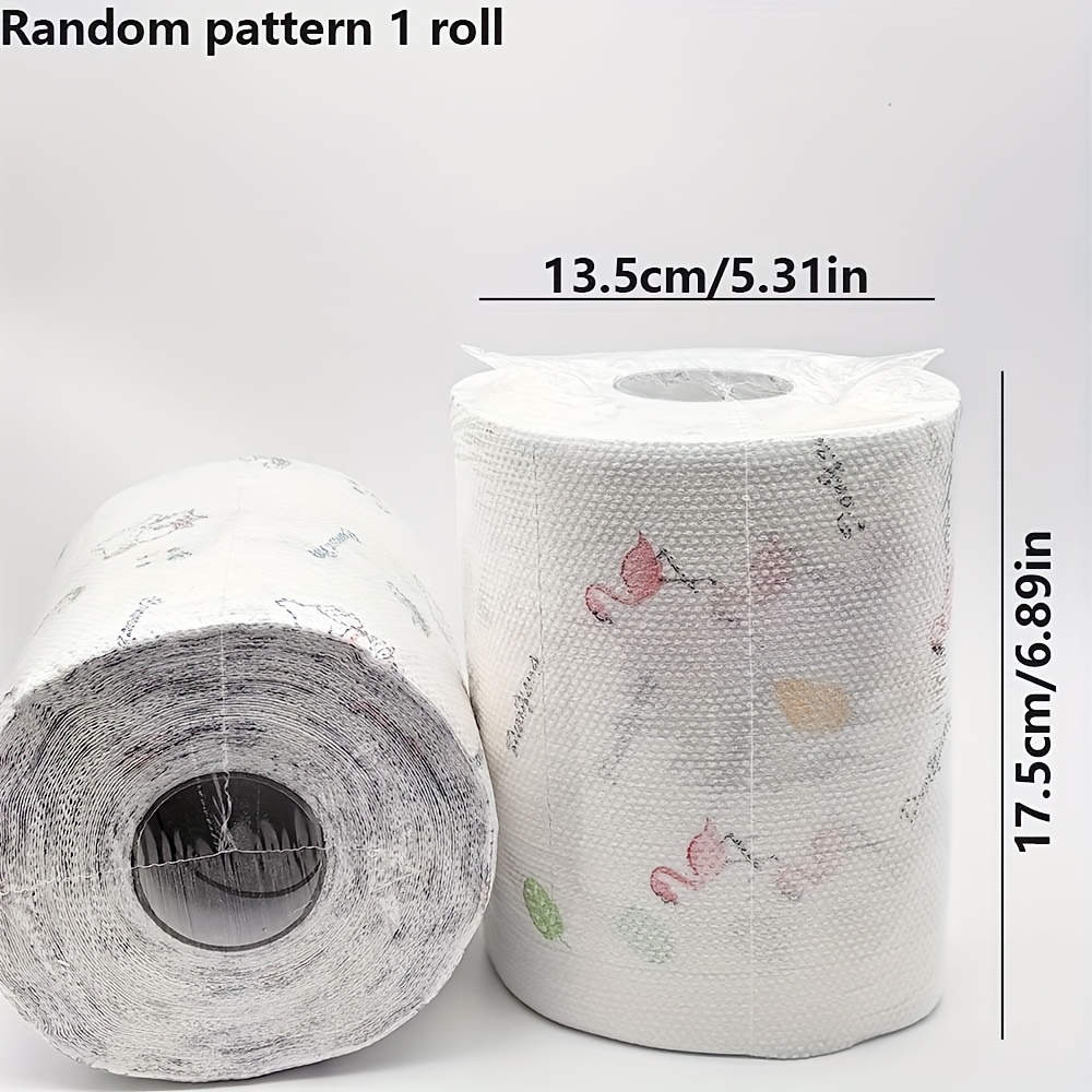 TEMU 1 Roll (800/200 Times) High "s- Washable, Wet And Dry, Reusable, Oil-free, Household Cleaning Degreasing Cloth ( Cartoon Patterns) Lazy Rags
