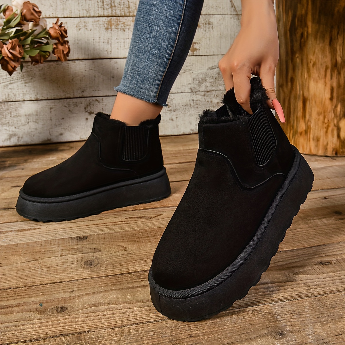 Image of 2024 Popular Fleece-lined Women's Boots, Women Shoes