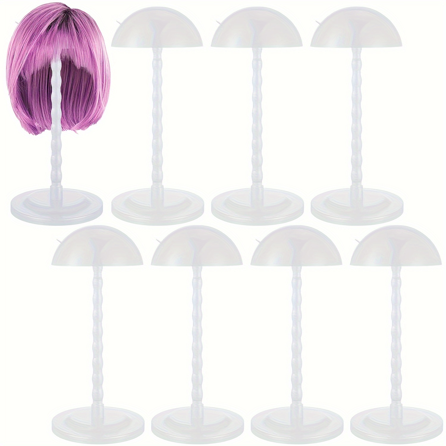 

8pcs Wig Holder Wig Head Stand Wig Stand For Styling, 13.8 Inch Wigs Portable Hat Display Stand Travel Wig Holder For Multiple Wigs Practice Hat Diy Stand Head Stand Non Slip