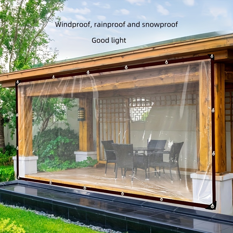 

Rectangular Transparent And Waterproof Cloth With Seal Ring, Outdoor Garden Cover, Rainproof And Snowproof, For Patios, Chicken Coops, Porch Awnings, And Camping, Plastic Material, Transmission