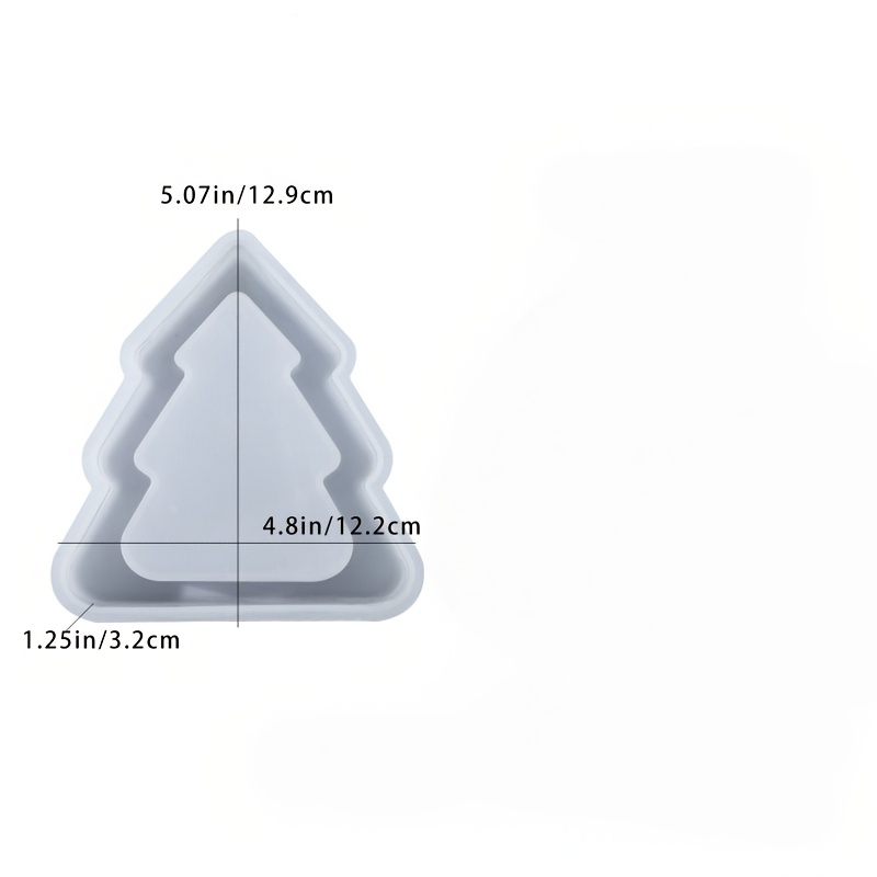 TEMU 1 moule en silicone de sapin de Noël pour bougies, , récipients d'arbre, vases en béton pour bougies, jardinières pour plantes succulentes et