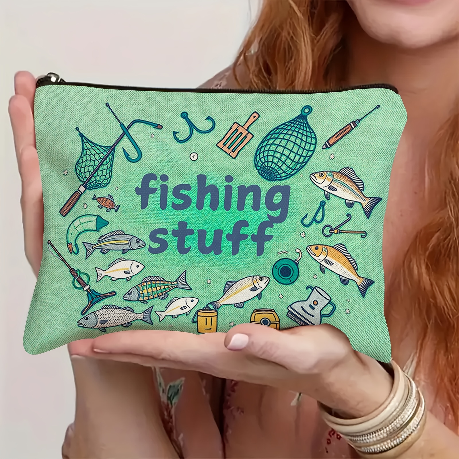 TEMU Borsa porta attrezzatura da pesca - organizer a rete con sezioni, per riporre esche, ami e esche artificiali - un regalo eccellente per del pap�