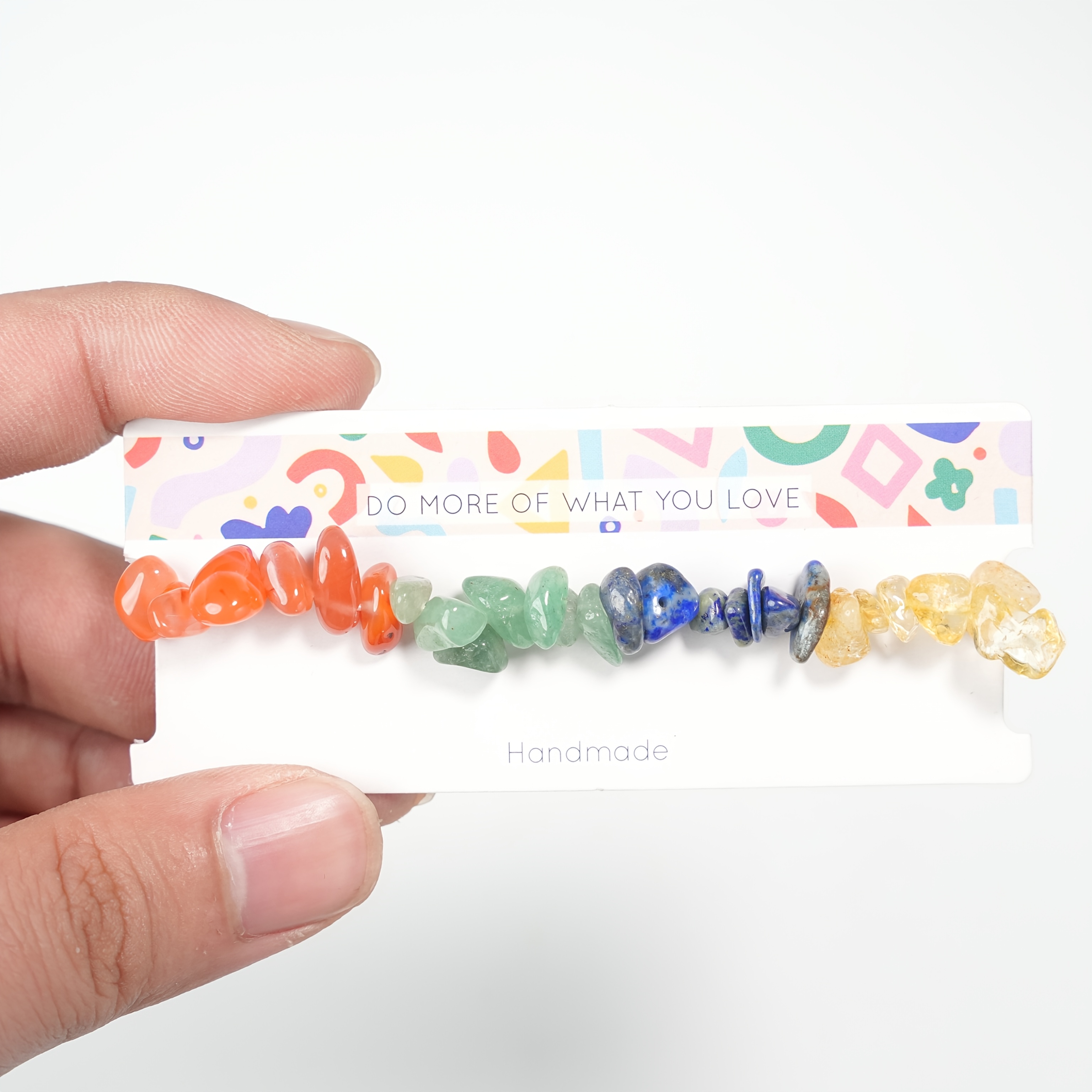 Colorful Chakra Crystal Stone Stretch Bracelet, Versatile Gift