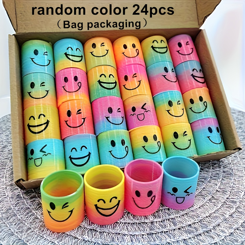 gift for her him 24pcs     spring toys fun rainbow coils for halloween party gifts carnival prizes birthday favors sock stuffing suitable for 3 years random color