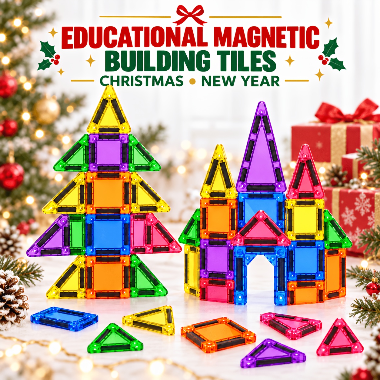Educational Magnetic Building Blocks Set, Learning STEM Toys