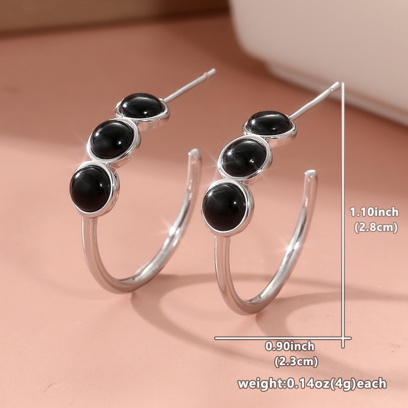 C Shaped Zirconia Earrings for Parties