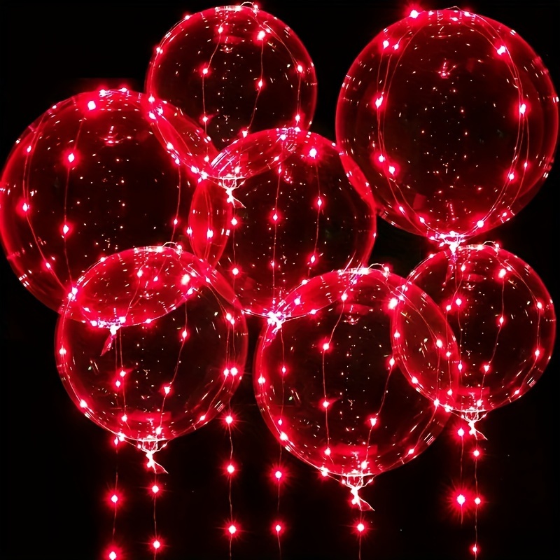 15pcs Red Luminous Led Balloons 7 Packs 50 8cm Balloons With 73 0m Led  String Lights 1pc Glue Dot For Birthday Graduation Party Wedding Valentines  Day Halloween Christmas Party Easter Gift