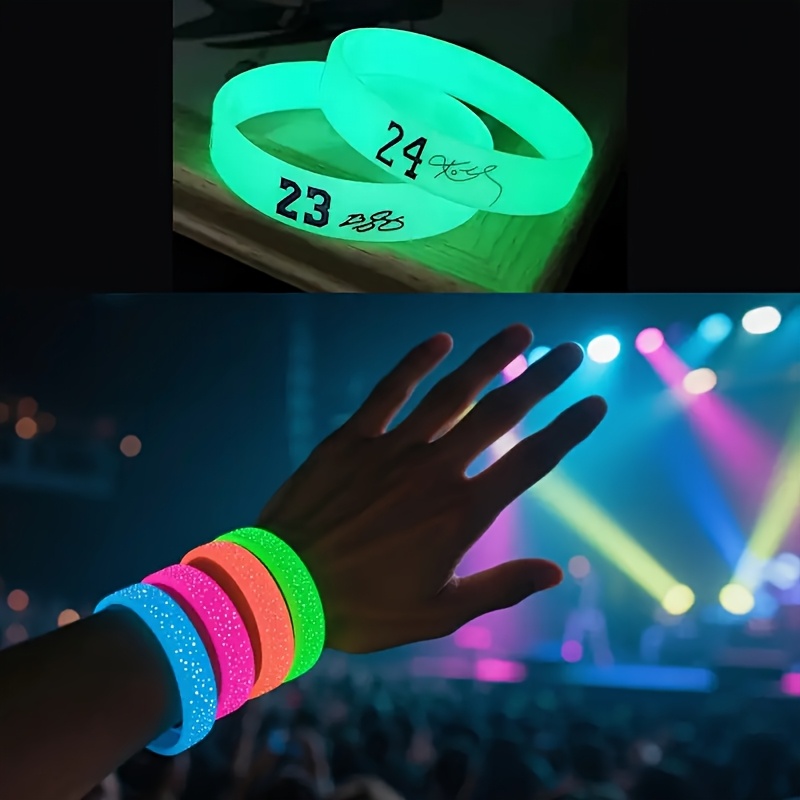 200pcs Luminous Silicone Wristbands with Personalized Engraving