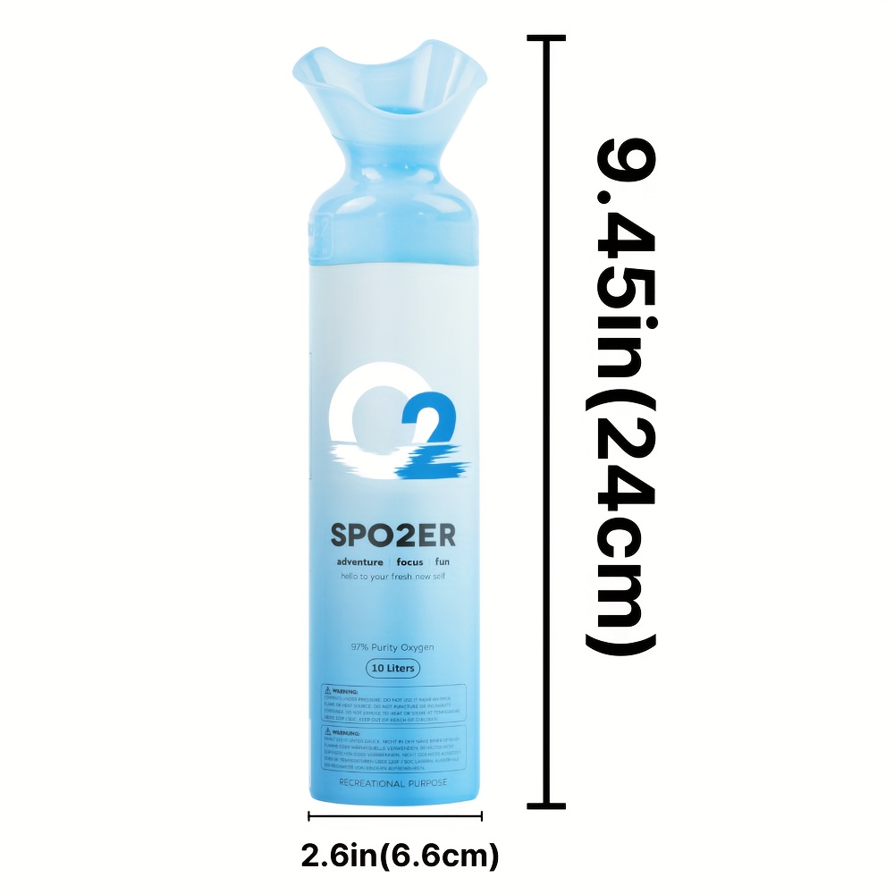 Spozer Oxygen Large Capacity Natural Oxygen Tanks (10L) | Portable Oxygen Tanks, Ideal for High Altitudes, Accelerate Recovery Time (3-Canister Pack)