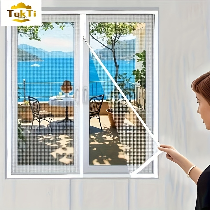 White Zipper Mosquito Net Window Screen Fiberglass Window Mesh Tulle Invisible Summer anti-mosquito Door Curtain