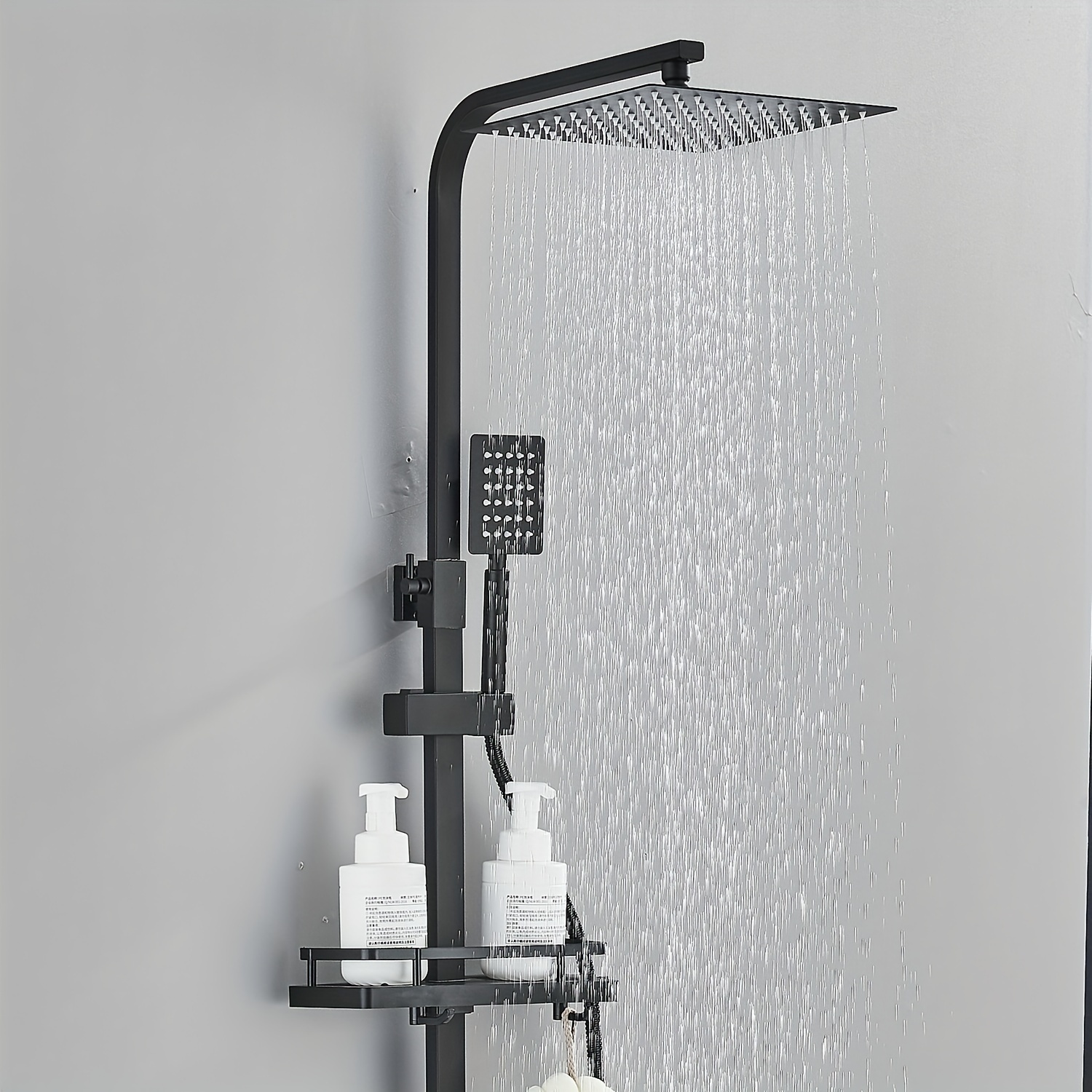 black shower faucet set four functions overhead - {region_name}