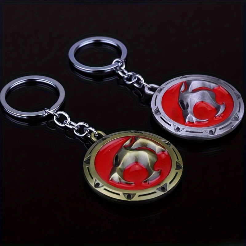 

1pc Dual-sided Keychain, Alloy Cartoon Anime-inspired Round Keyring, Women's Novelty Accessory With Ring , Decorative Single Piece