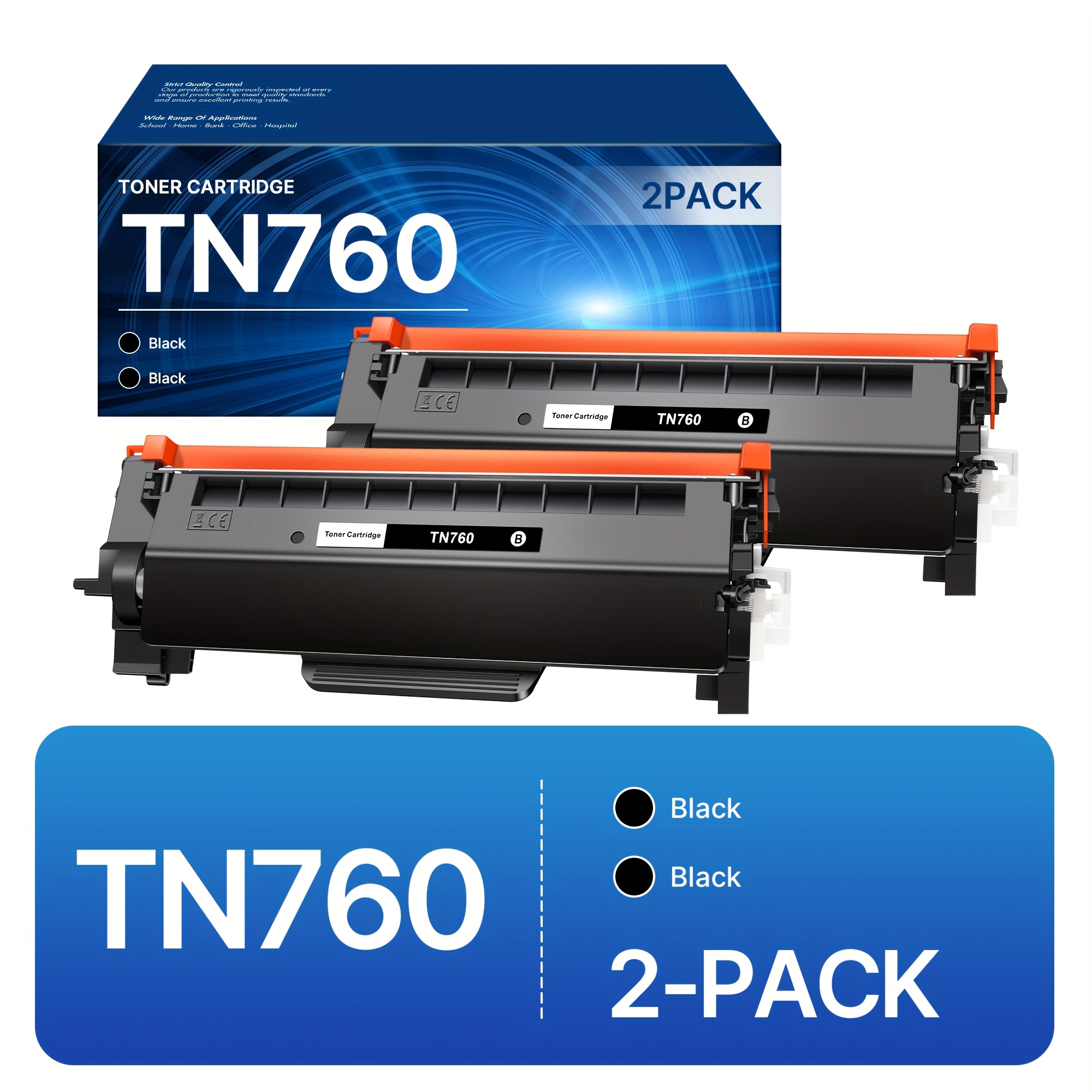 TEMU Remplacement de toner TN760 pour imprimante Brother TN760 TN-760 TN730 TN770 Cartouche de toner pour Brother HL-L2350DW HL-L2390DW HL-L2395DW