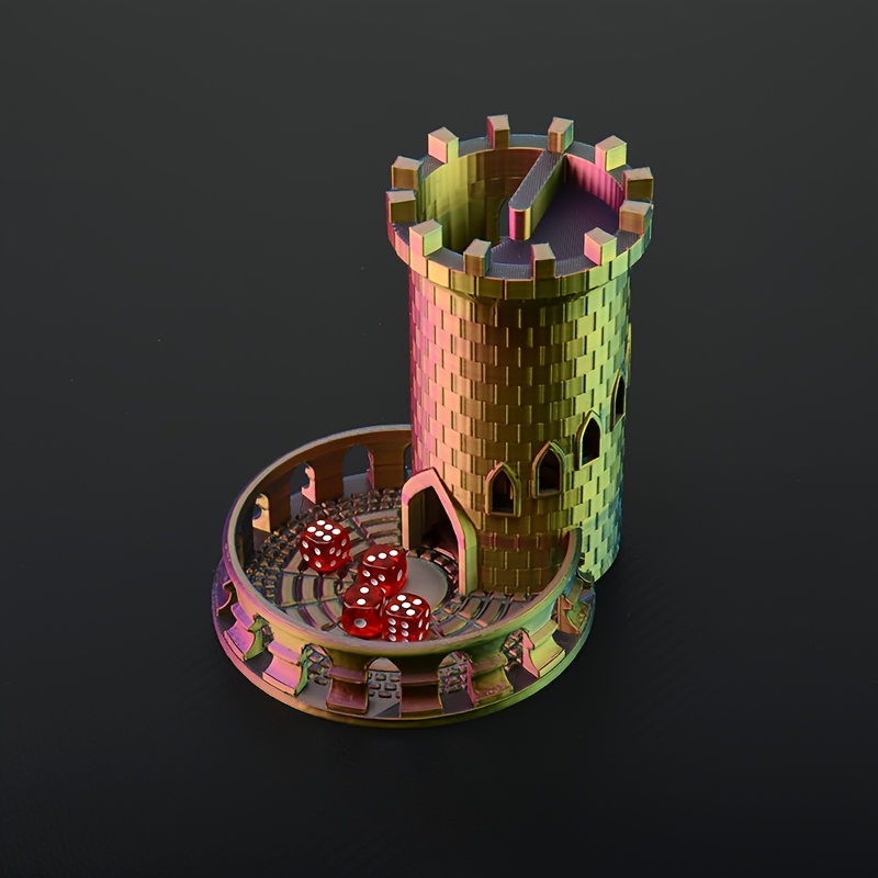 Colorful Castle Dice Tower, Without Dice