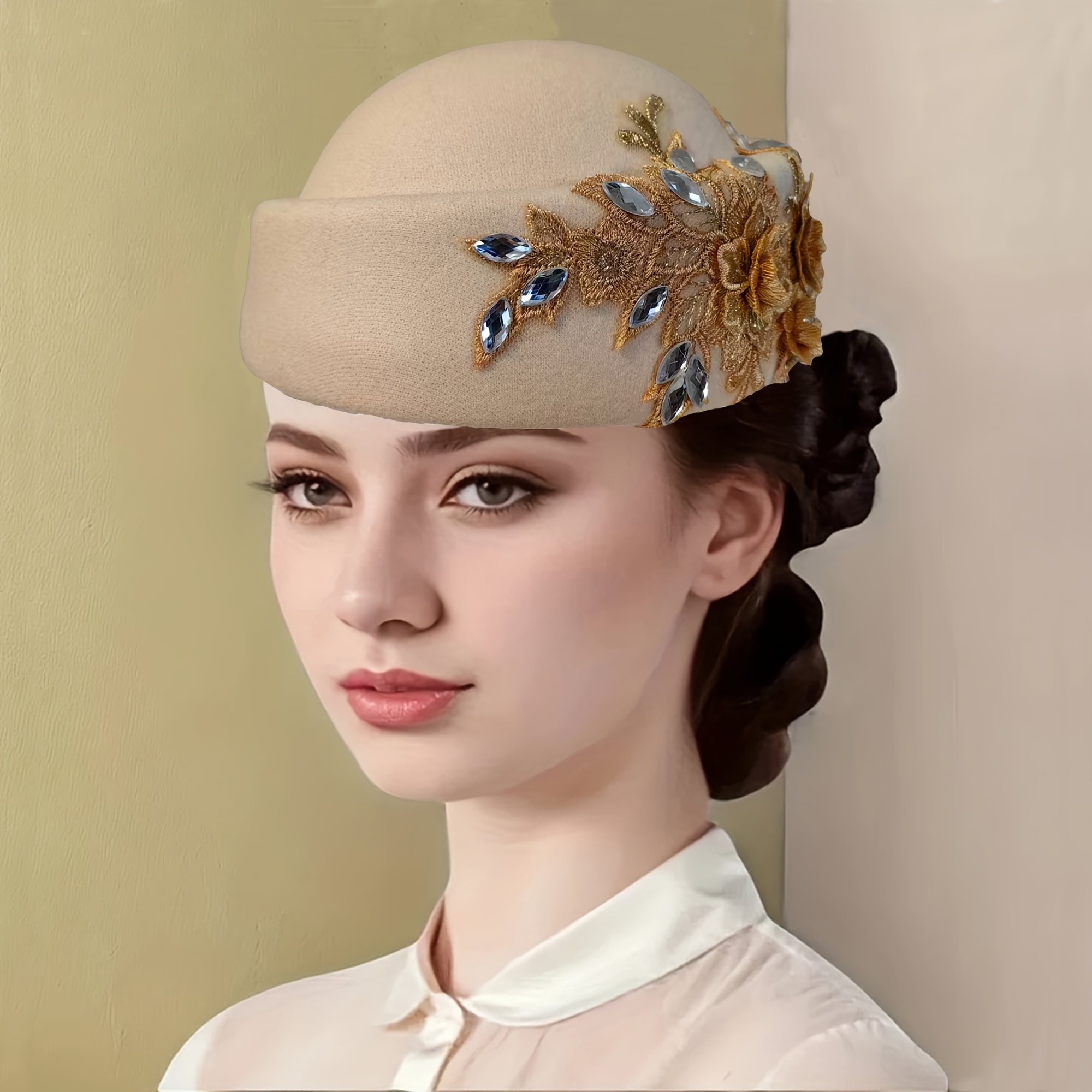 for women floral felt beret] elegant british style felt  display picture 3