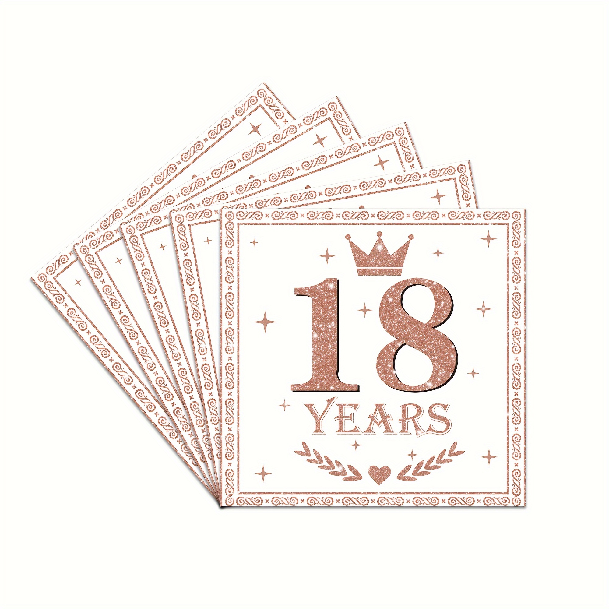 

20 Pcs 18th Birthday Digital Theme Napkins - Rose Golden Party Supplies For Girls - 18 Years Old Birthday Party Decorations - Suitable For Spring, Summer, Autumn, And Winter Celebrations