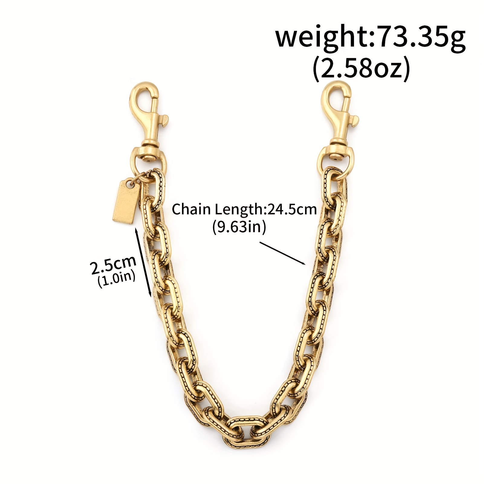 TEMU Fashion Shoulder Bag Chain Pendant Bag Hanging Chain Key Chain, Lobster Clasp Double Clasp Chain Bag Hanging, Wallet Making, Diy Wallet Making