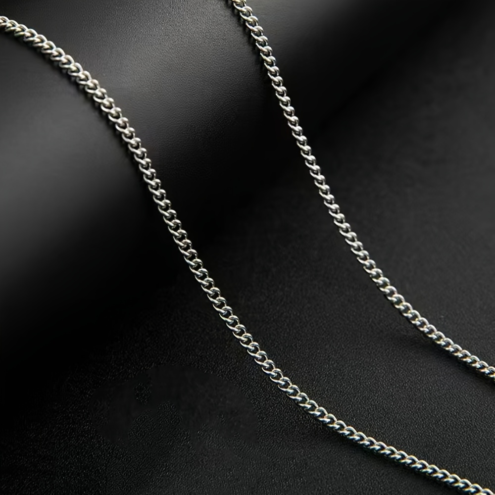 E-shop 3 mm Unisex NK-Kette Kubanische Halskette, 316 Edelstahl Kragenkette mit verstellbarem Verschluss, lässiges dekoratives Accessoire für Männer