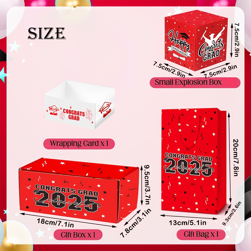 1 set   bounce out cash box with 6 10 15 20 25pcs surprise money   gift box for graduation birthday christmas new year parties foldable bounce out cash dispenser for   red envelopes celebration savings