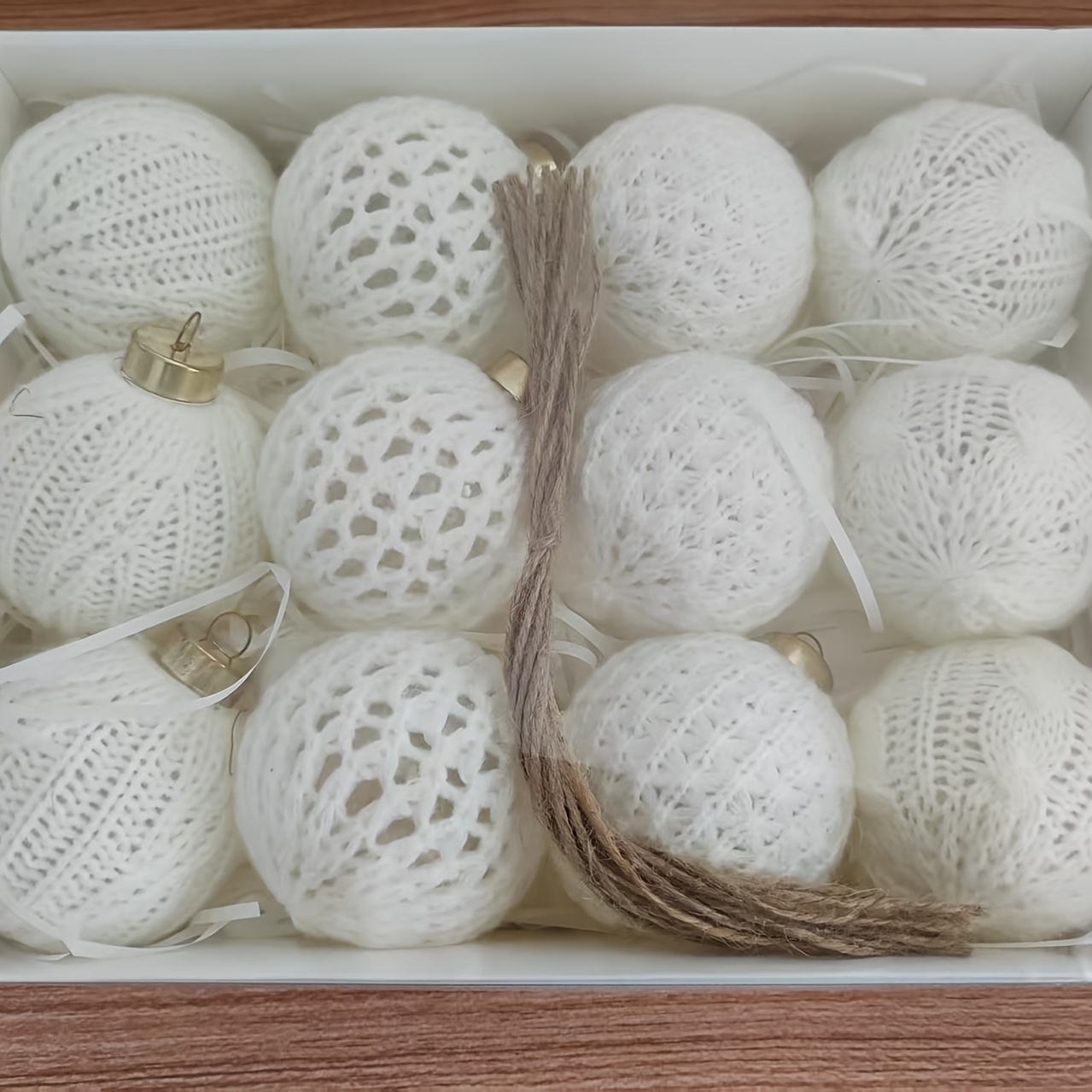 TEMU Ensemble de boules de Noël à tricoter, décoration d'arbre , boule de Noël, boule de décoration pour fête intérieure