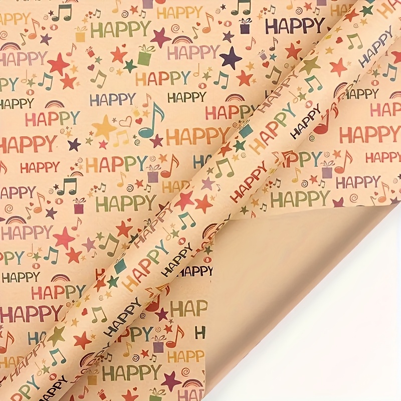 Image of 6pcs Set, Birthday Gift Wrapping Paper, Brown Wrapping Paper, Diy Gift Wrapping Paper, Suitable For Christmas Gift Wrapping, Arts And Crafts, Bouquets, Posters