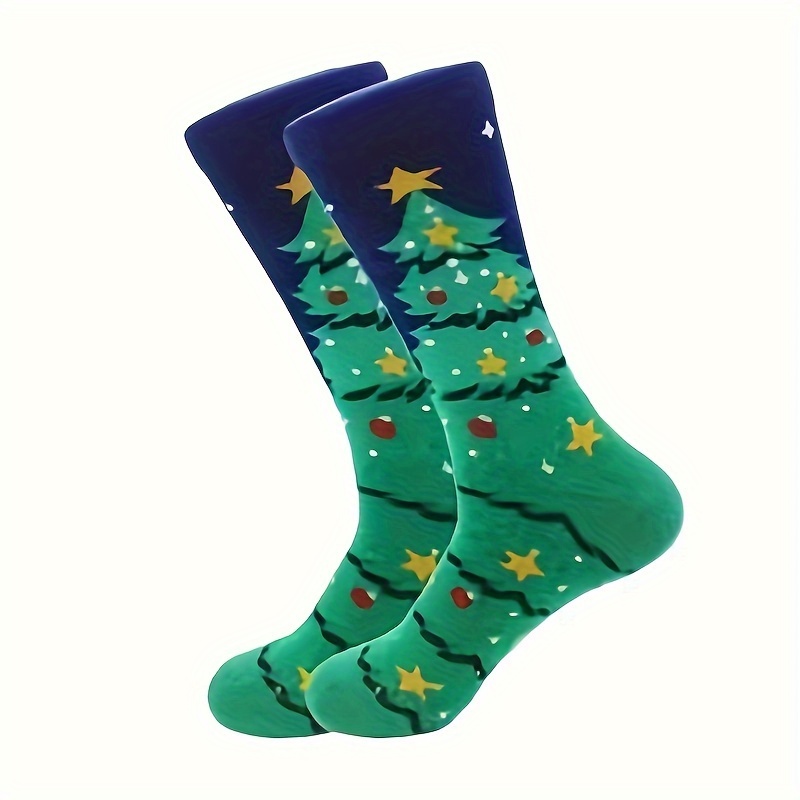 

Men's Christmas Cotton Socks - Mid-calf, Breathable & Comfortable For Couples, Christmas Socks