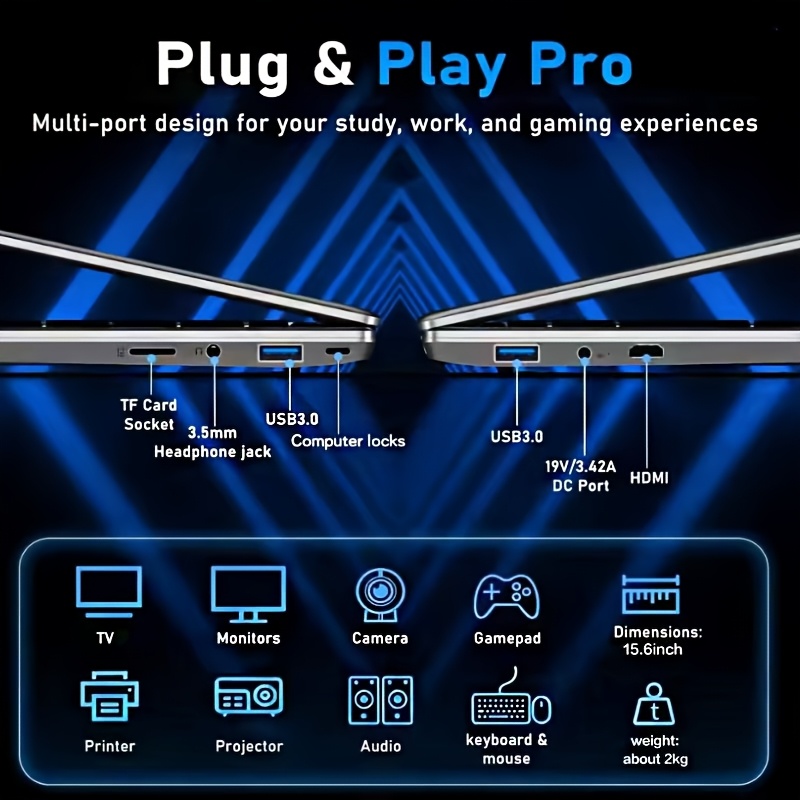 Dit is een recentelijk uitgebrachte, lichtgewicht gaminglaptop met een 15,6-inch HD-scherm, een Intel Core i3-processor, 16 GB RAM en een 512 GB SSD. Het beschikt over een toetsenbord met achtergrondverlichting, USB 3.0-poorten en maakt gebruik van Wifi 5-technologie.