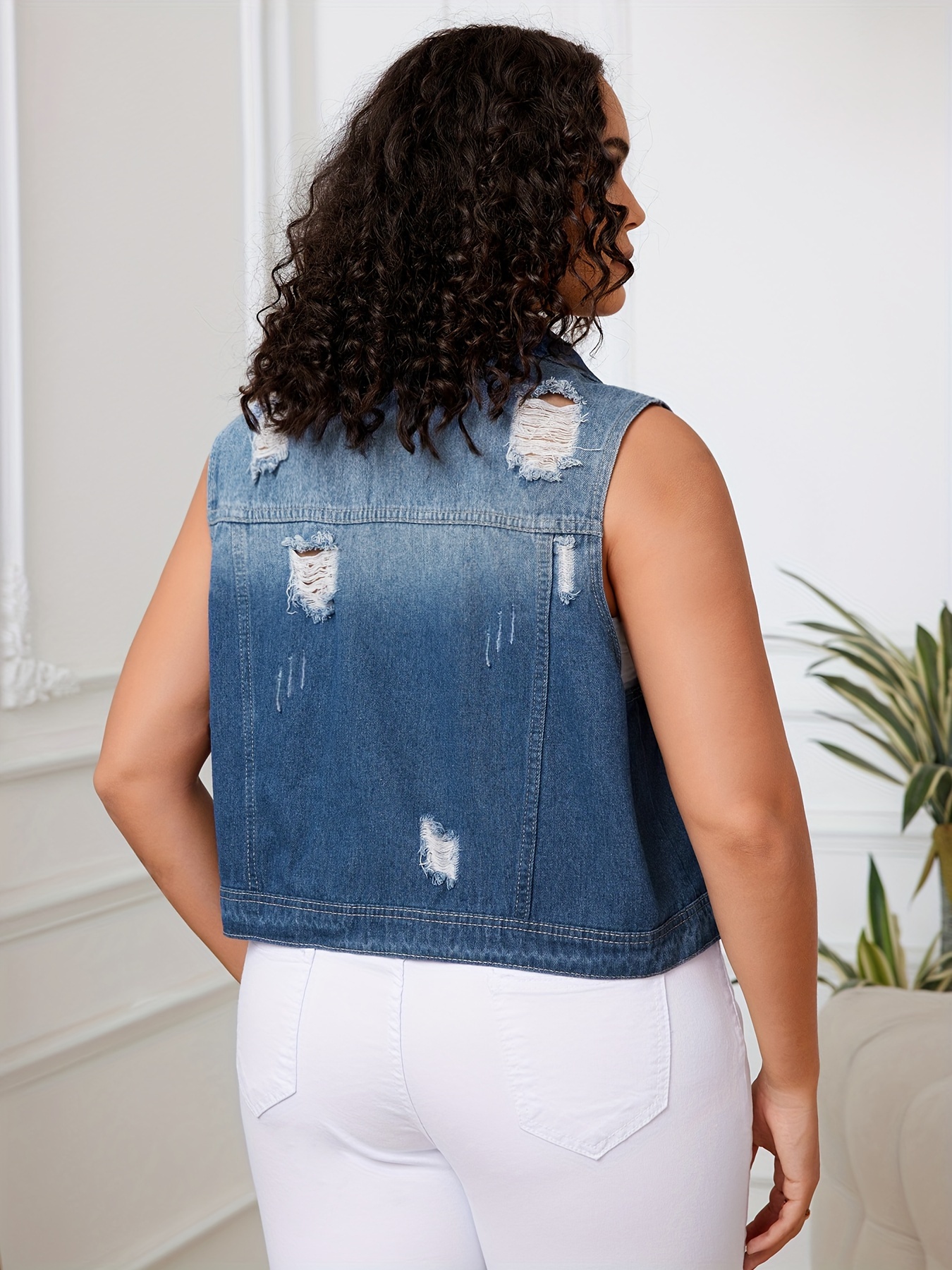 women's plus size light blue denim jacket casual short Temu Bahrain