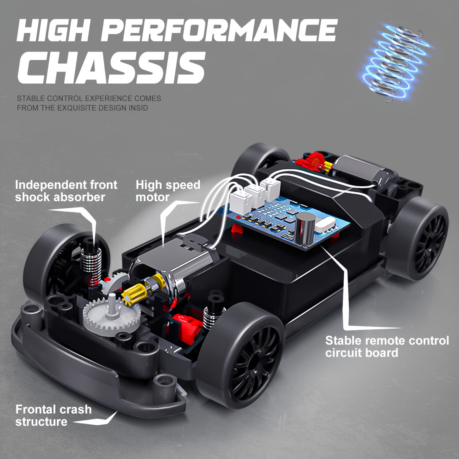 1:24 Scale 2.4GHz Remote Control Car Remote Control Four-wheel Drive Drift Car 15KM/H Drift Car With Front And Rear LED Lights Drift Tires For Boys And Girls Over Six Years Old Birthday, Holiday Gifts