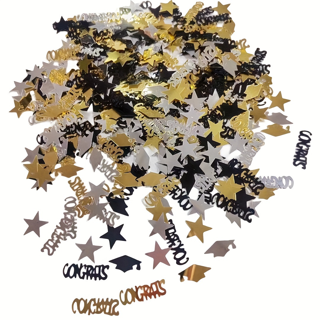1pc, Graduation Confetti (1oz/), Graduation Party Decoration, Graduation Party Decoration For Home,, Senior, High School Prom, Metallic Foil Confetti