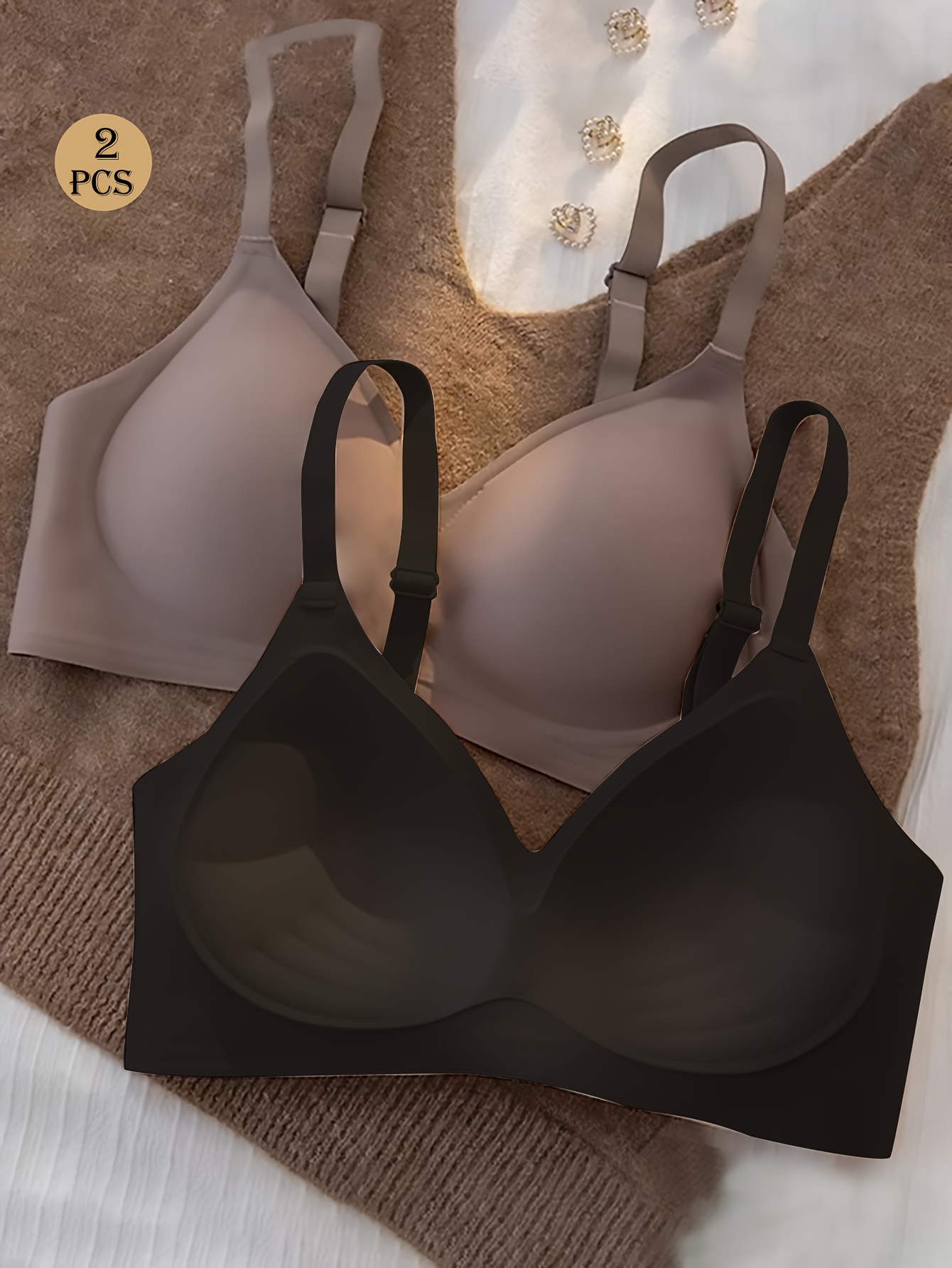 2pcs womens bra seamless underwear gathered smooth bra collect auxiliary breast anti sagging comfortable breathable wire free adjustment underwear women   0