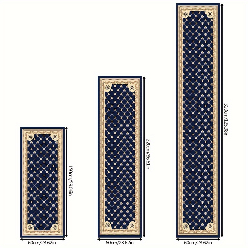 Crystal Velvet Blue Golden Textured Corridor Long Strip - Temu