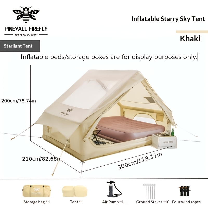 carpa inflable para 4-6   -   de  , ideal para familias, con  , resistente al viento,   térmico y protección contra mosquitos. diseño   calidad, adecuada para    ,   bolsa de almacenamiento, ventilación y chimenea