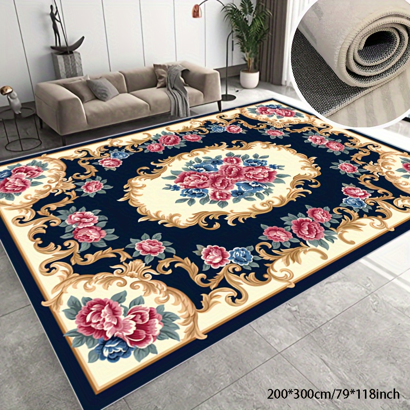 

Living Room Bedroom Imitation Cashmere Area Rugs European Style Carpet Flourishing Non-slip Soft Washable Office, Home, Outdoor Carpets, Etc. Indoor And Outdoor Can Be Used
