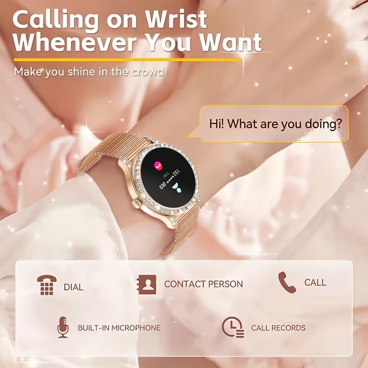 High-End Smart Watch for Women with Floral Dial