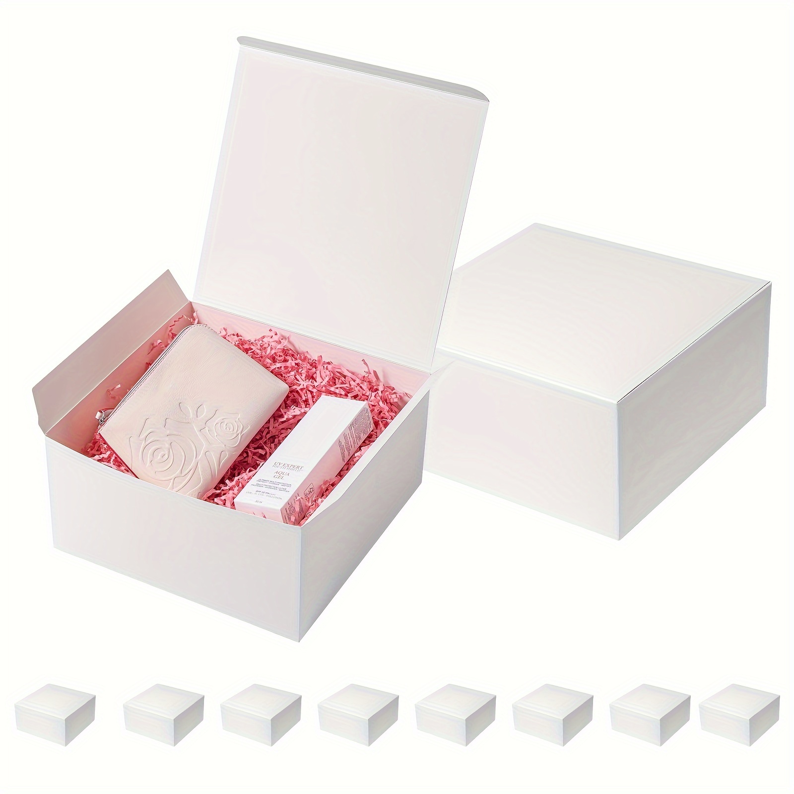 

Gift Boxes With Lids 10x10x5 Inches 10 Pack Bridesmaid Proposal Boxes White Cardboard Gift Box