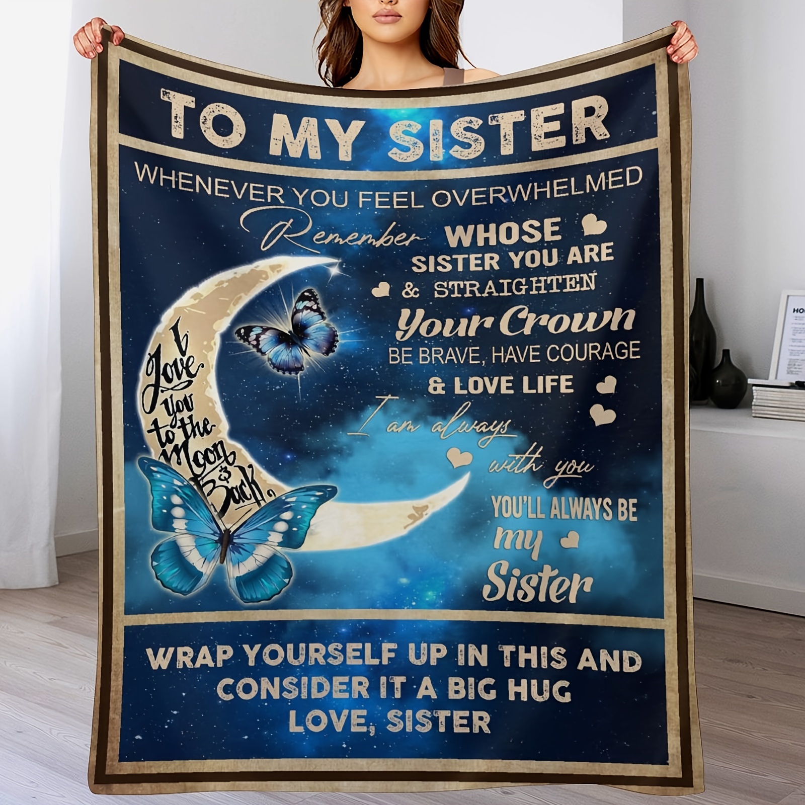 

1pc, Blanket, To My Sister You Frustrated Whose Sister , & , For , Bed, , Camping & , For Christmas, Halloween