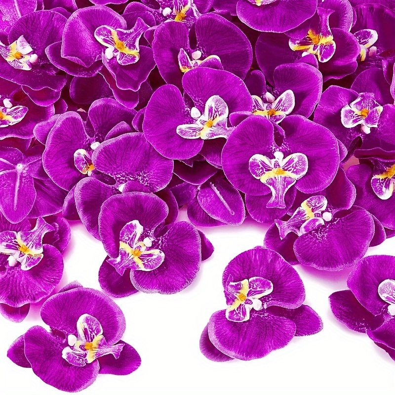 

40pcs Artificial Silk Flowers, Plastic Fake Orchid Head Floral Decorations For Diy Crafts, Weddings, And Engagements - No Electricity Or Battery Needed