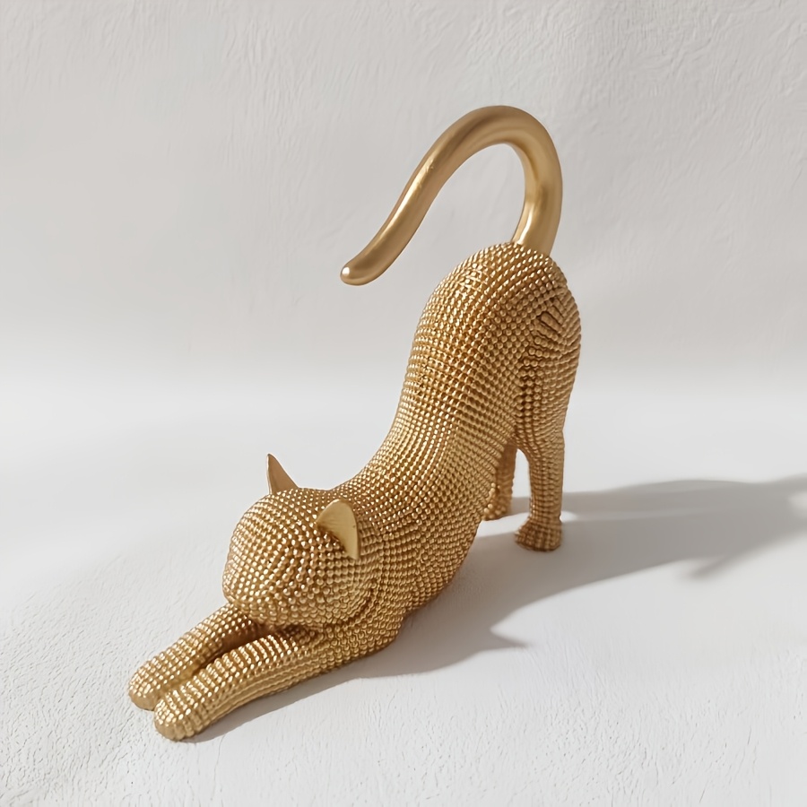 TEMU Statua con perline dal fascino moderno per , elegante che fa yoga allungandosi, adatta per soggiorno, camera da letto, scrivania, lussuoso