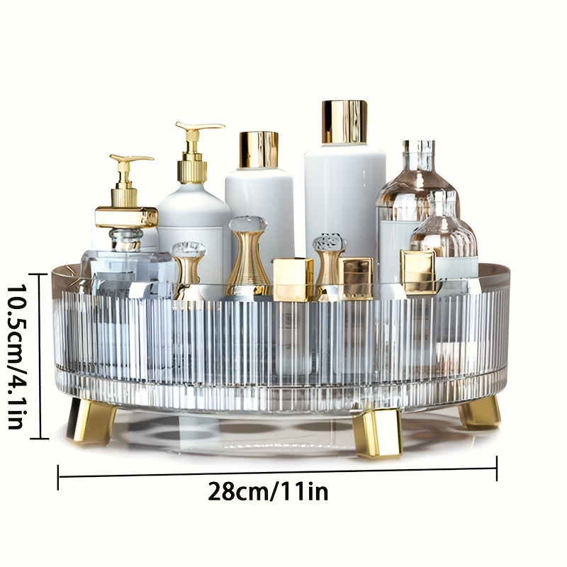 TEMU 1pc Cosmetics Storage Tray, Office Storage Box, Kitchen Seasoning Bottle, Fruit Turntable, Suitable For Living Room, Kitchen, Bedroom And Office Desk, Christmas Gifts, Holiday Supplies