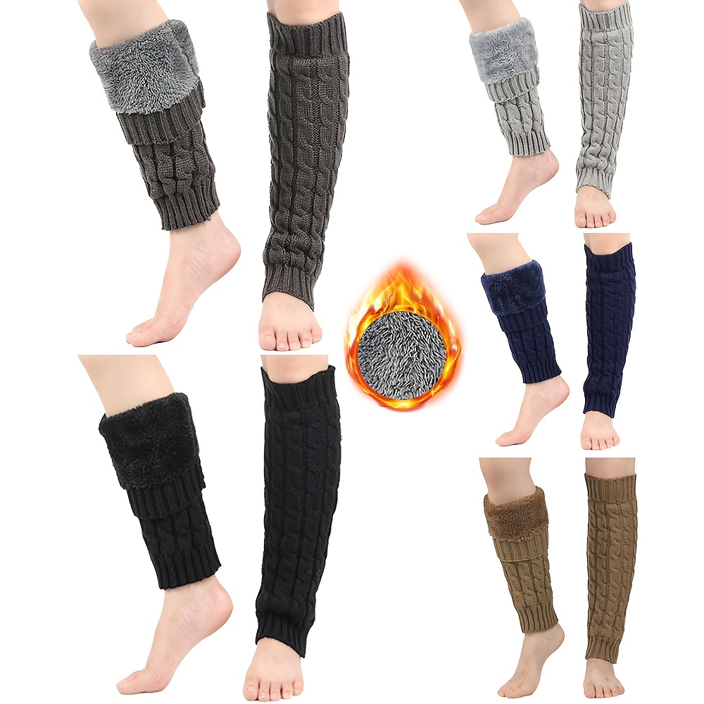 

1 Paire de chaussettes torsadées tricotées pour femmes, super épaisses et élégantes pour et l'hiver, doublées de , chaussettes chaudes et chaussettes épaisses pour bottes