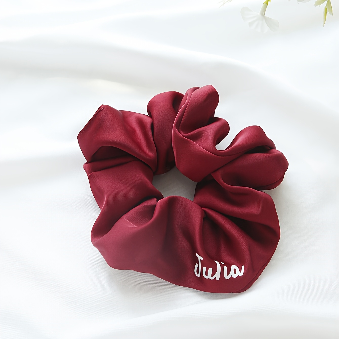 TEMU 1 Stück Personalisierte Namens-Scrunchies M Größe, Individuelle Haargummis aus Satin, Klassische Haarbänder, Tägliche Nutzung, Hochzeitsgeschenk