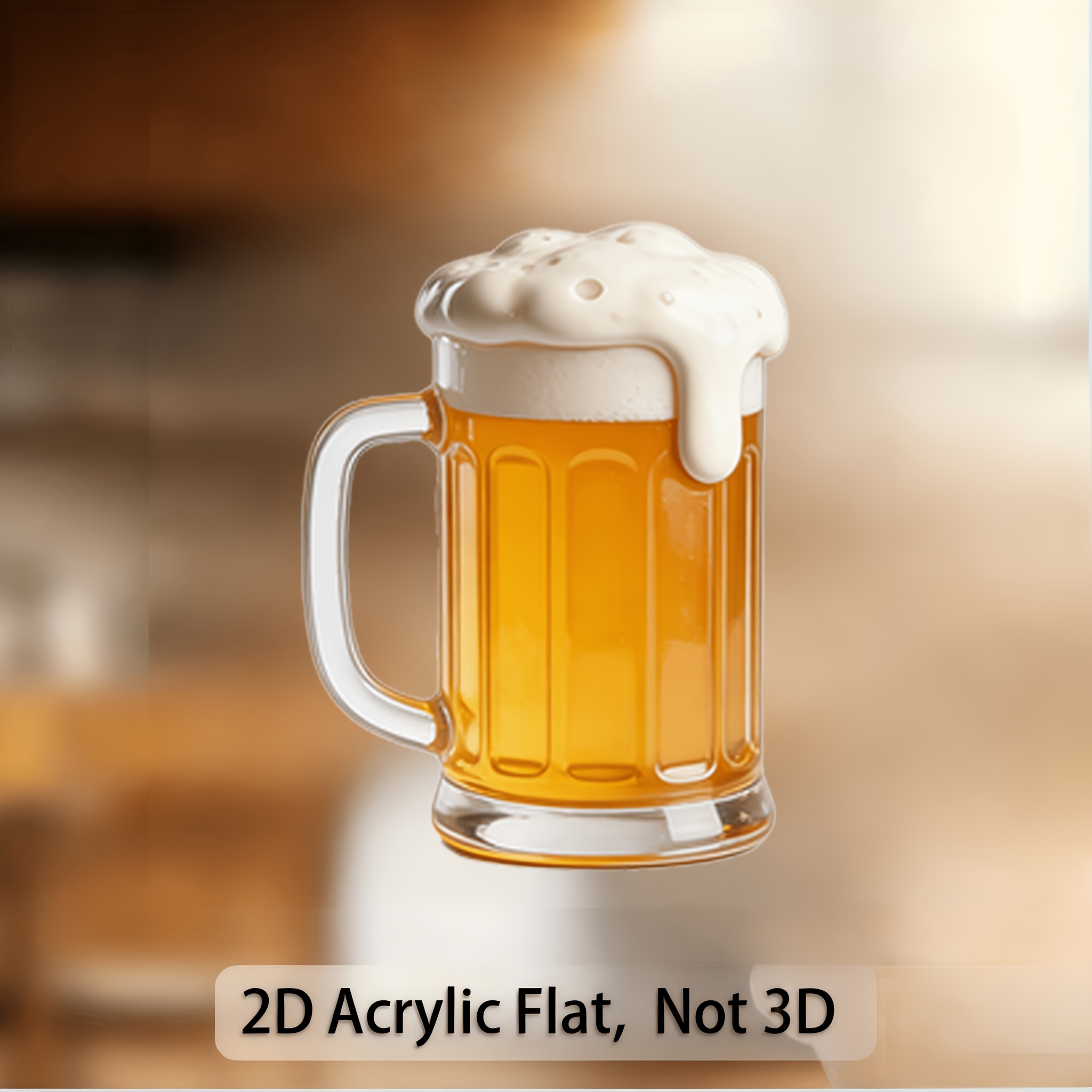 TEMU 1pc Cute Beer Mug Pattern Fridge Magnet, 2d Flat Acrylic Print, Fun Gift For Beer And Beverage Lovers, Kitchen Fridge Decoration, Mailbox Decor,