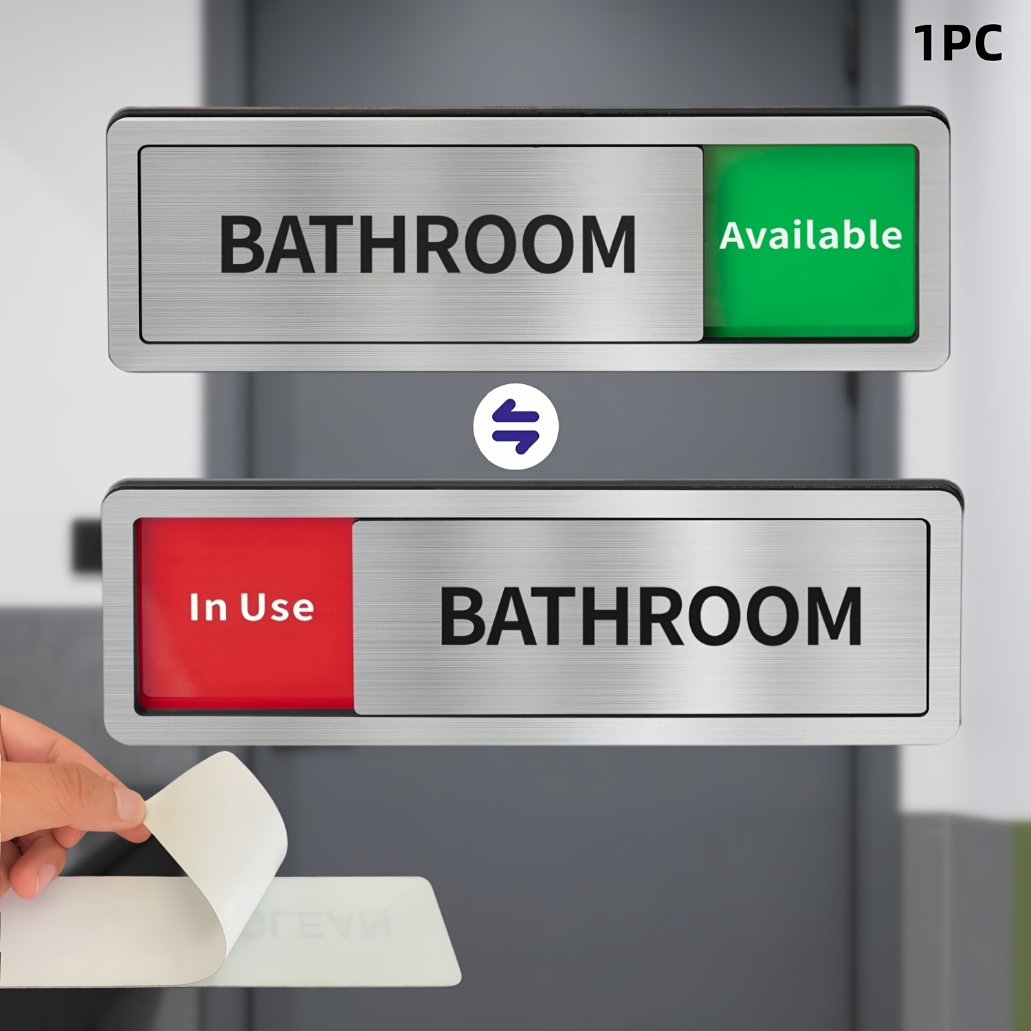 TEMU 1pc Bathroom Door Sign, Occupied Privacy Restroom Do Not Disturb Sign In Use Available Restroom Sign, Self-adhesive Privacy Indicator For